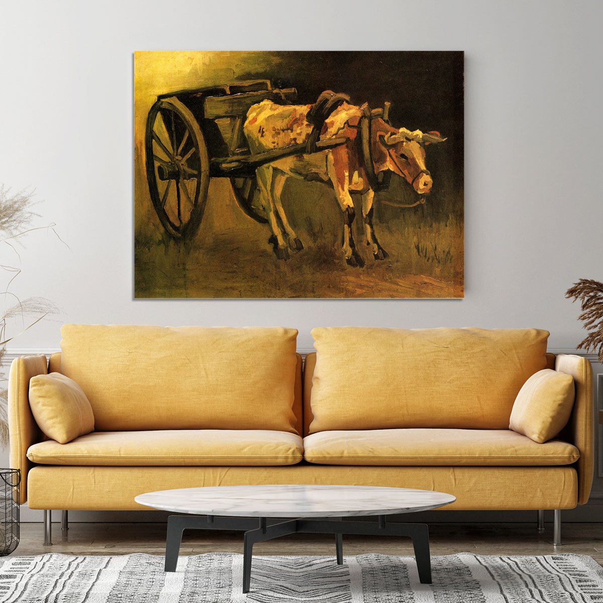 Cart with Red and White Ox by Van Gogh Canvas Print or Poster