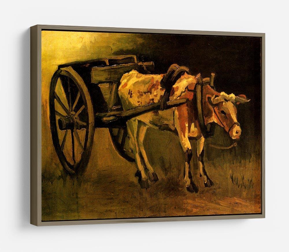 Cart with Red and White Ox by Van Gogh HD Metal Print