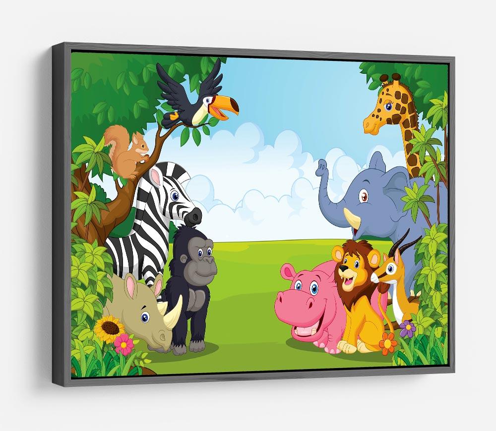 Cartoon collection animal in the jungle HD Metal Print - Canvas Art Rocks - 9
