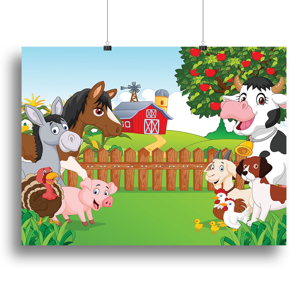 Cartoon happy animal collection Canvas Print or Poster