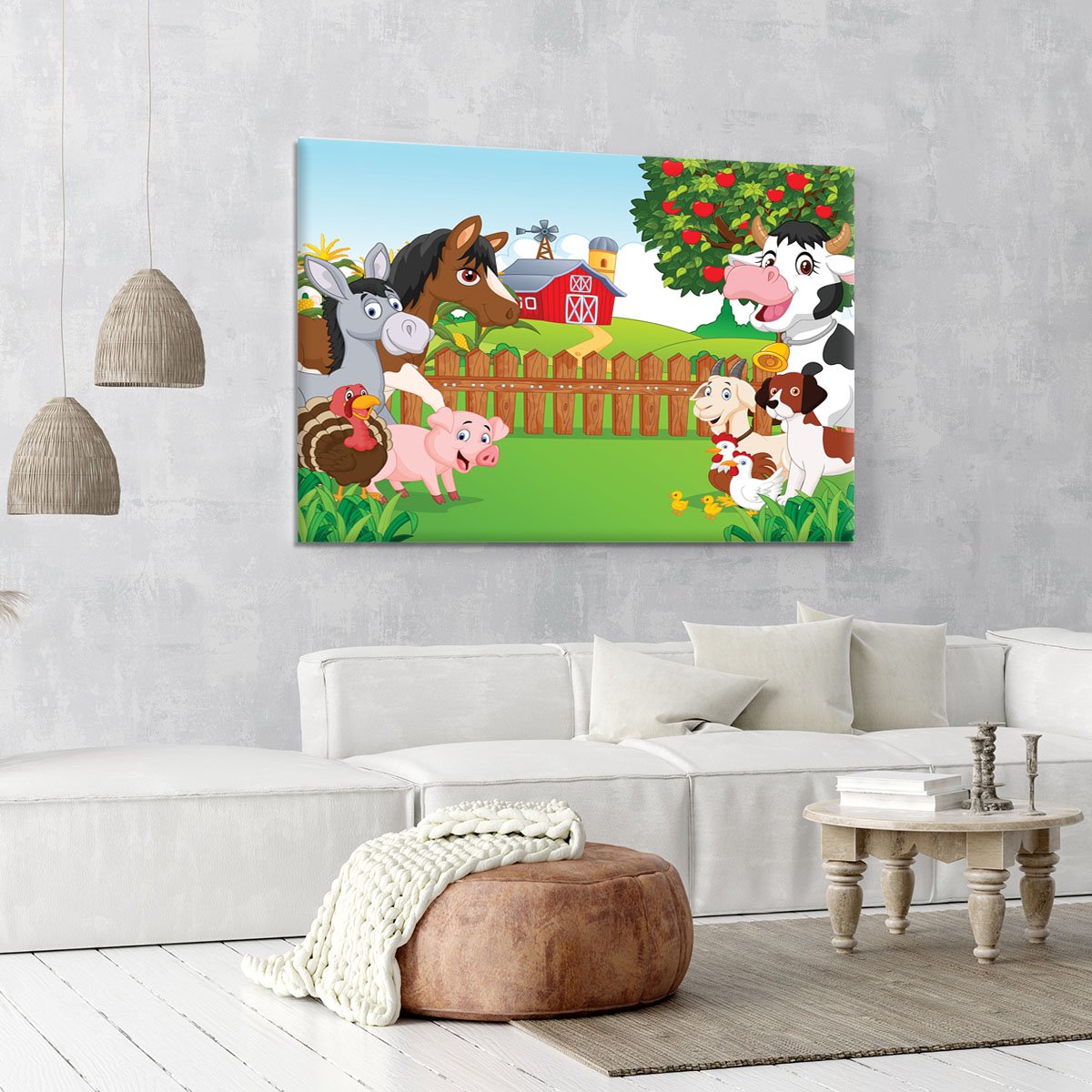 Cartoon happy animal collection Canvas Print or Poster
