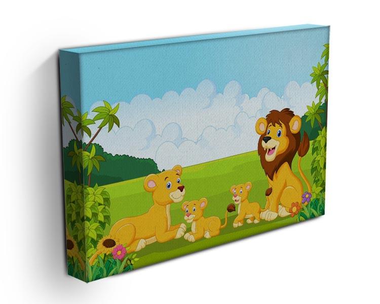 Cartoon lion family Canvas Print or Poster - Canvas Art Rocks - 3