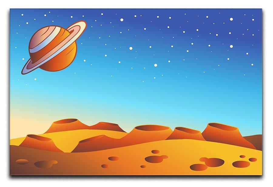 Cartoon red planet landscape Canvas Print or Poster  - Canvas Art Rocks - 1