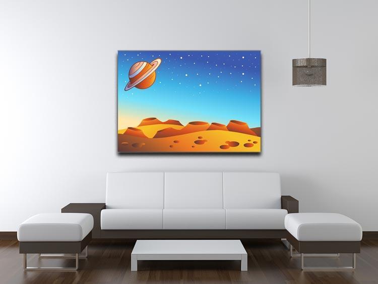 Cartoon red planet landscape Canvas Print or Poster - Canvas Art Rocks - 4