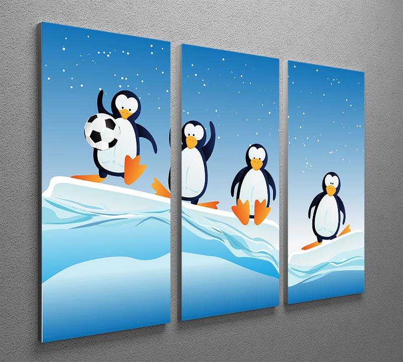 Cartoonstyle illustration of penguins 3 Split Panel Canvas Print - Canvas Art Rocks - 2