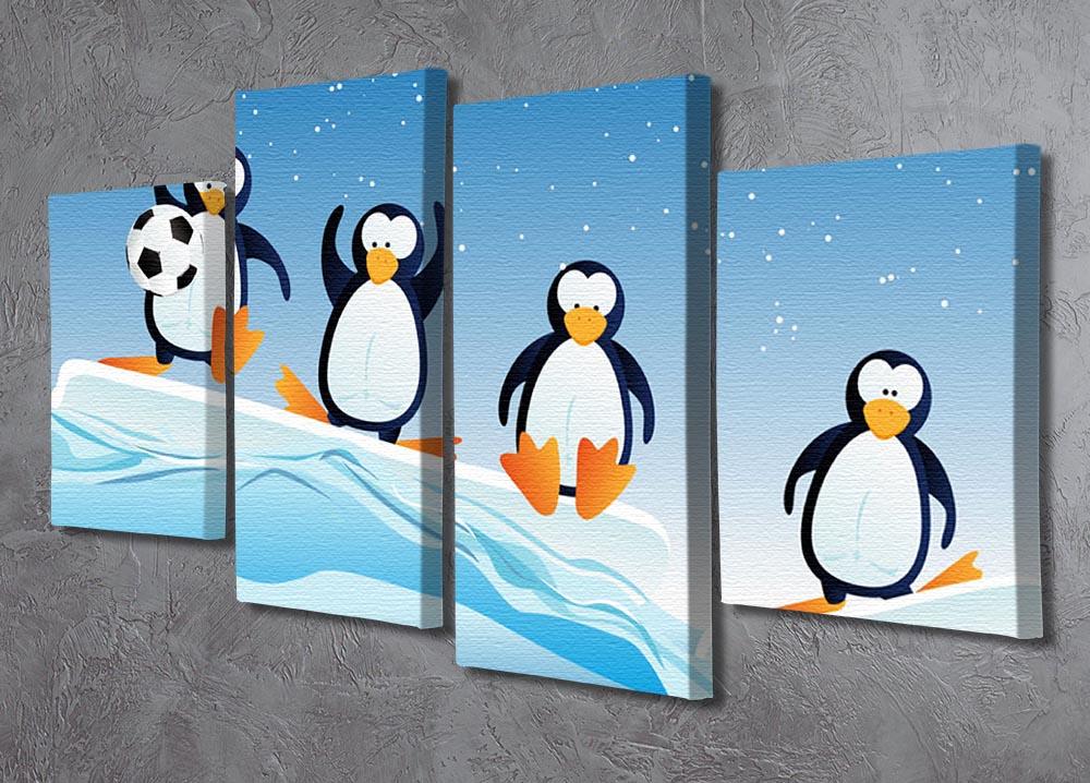 Cartoonstyle illustration of penguins 4 Split Panel Canvas - Canvas Art Rocks - 2