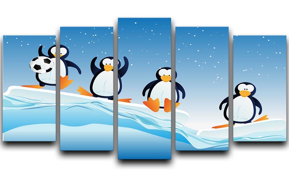 Cartoonstyle illustration of penguins 5 Split Panel Canvas - Canvas Art Rocks - 1