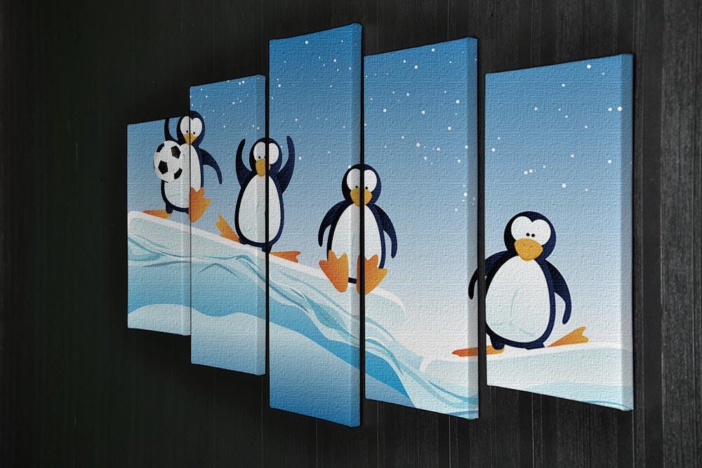 Cartoonstyle illustration of penguins 5 Split Panel Canvas - Canvas Art Rocks - 2