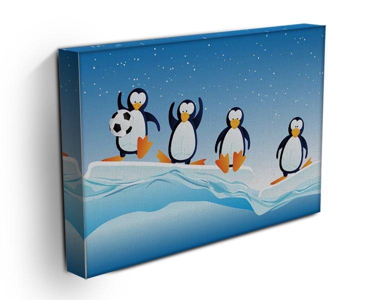 Cartoonstyle illustration of penguins Canvas Print or Poster - Canvas Art Rocks - 3