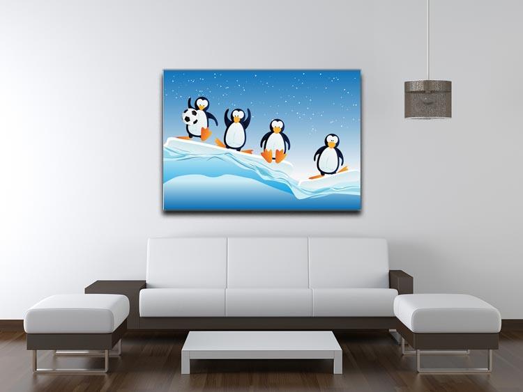 Cartoonstyle illustration of penguins Canvas Print or Poster - Canvas Art Rocks - 4