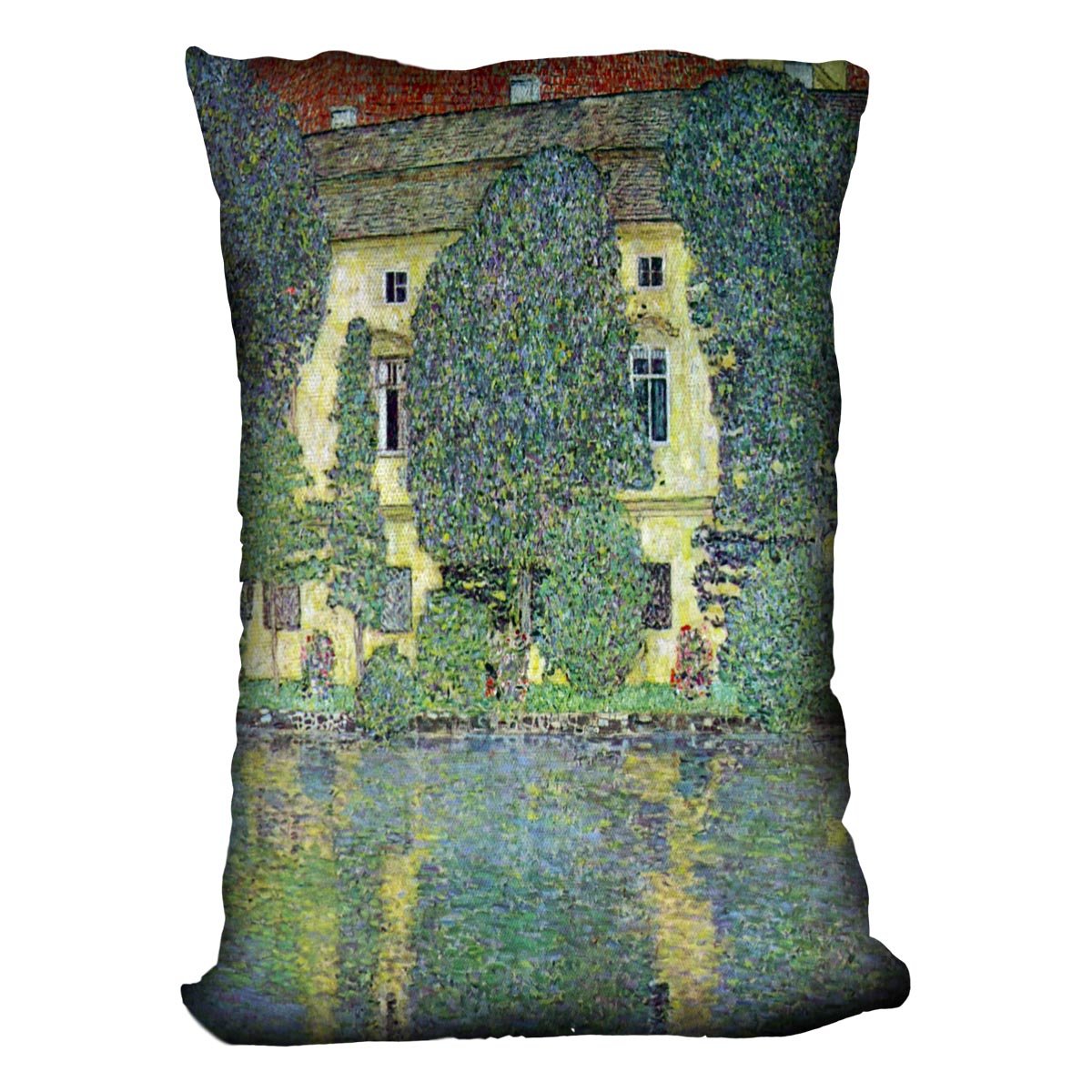 Castle at the Attersee by Klimt Throw Pillow