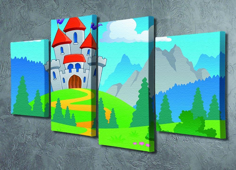 Castle theme landscap 4 Split Panel Canvas - Canvas Art Rocks - 2