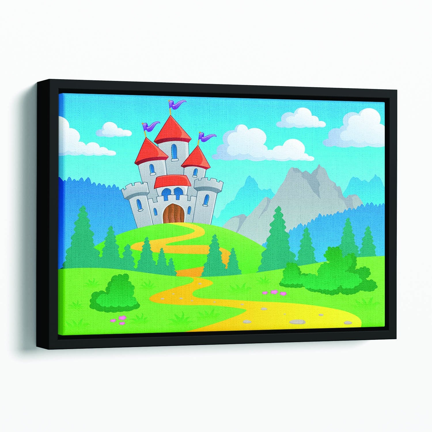 Castle theme landscap Floating Framed Canvas