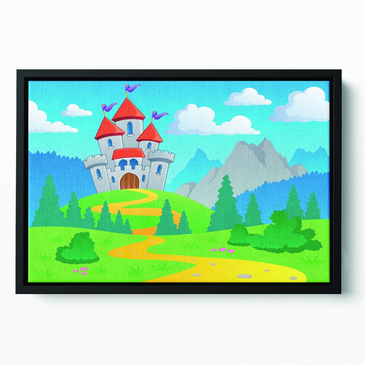 Castle theme landscap Floating Framed Canvas