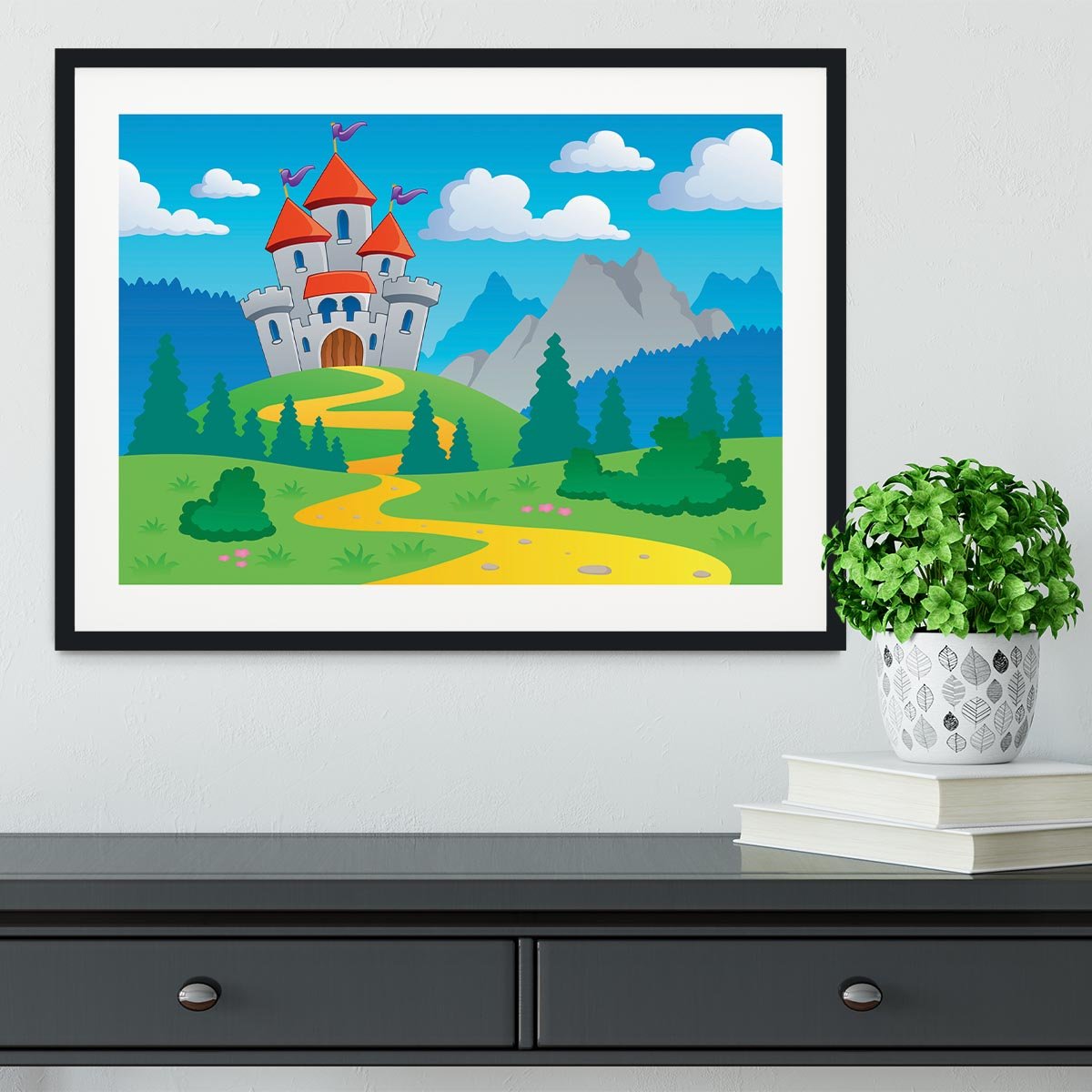 Castle theme landscap Framed Print - Canvas Art Rocks - 1
