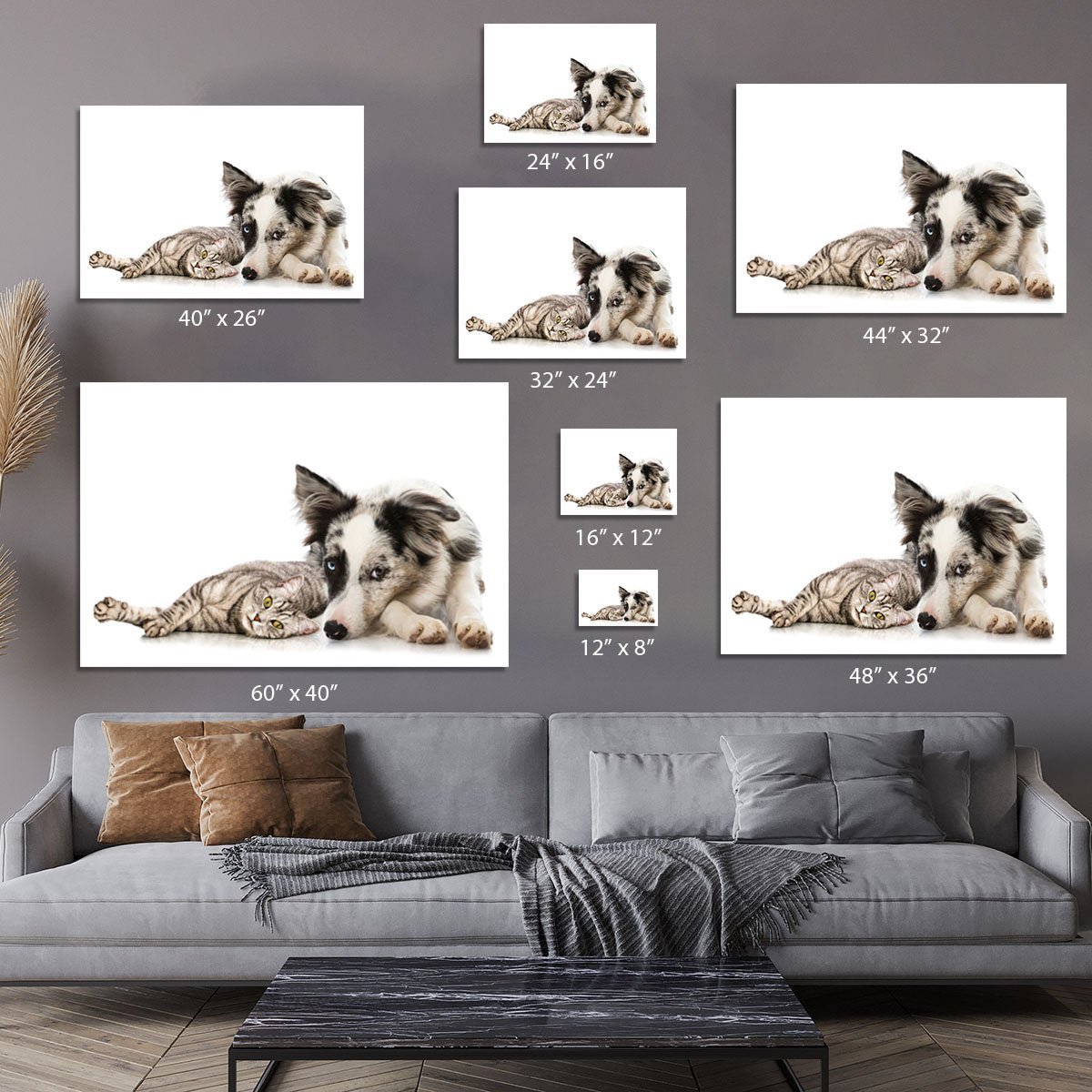 Cat and dog Canvas Print or Poster