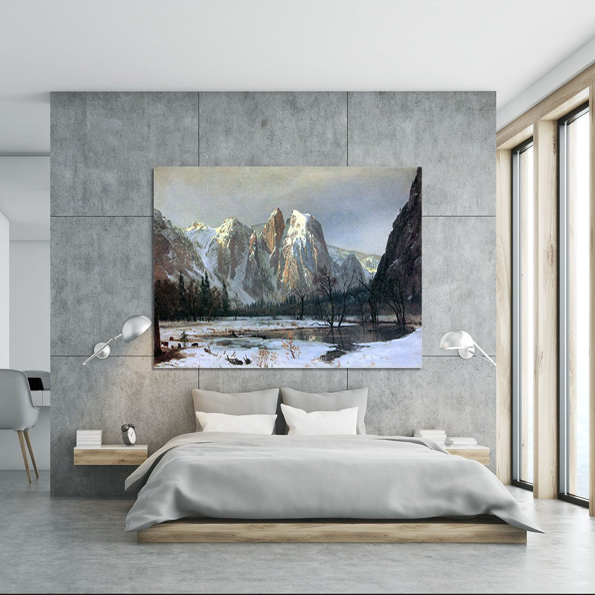Cathedral Rocks Yosemite by Bierstadt Canvas Print or Poster