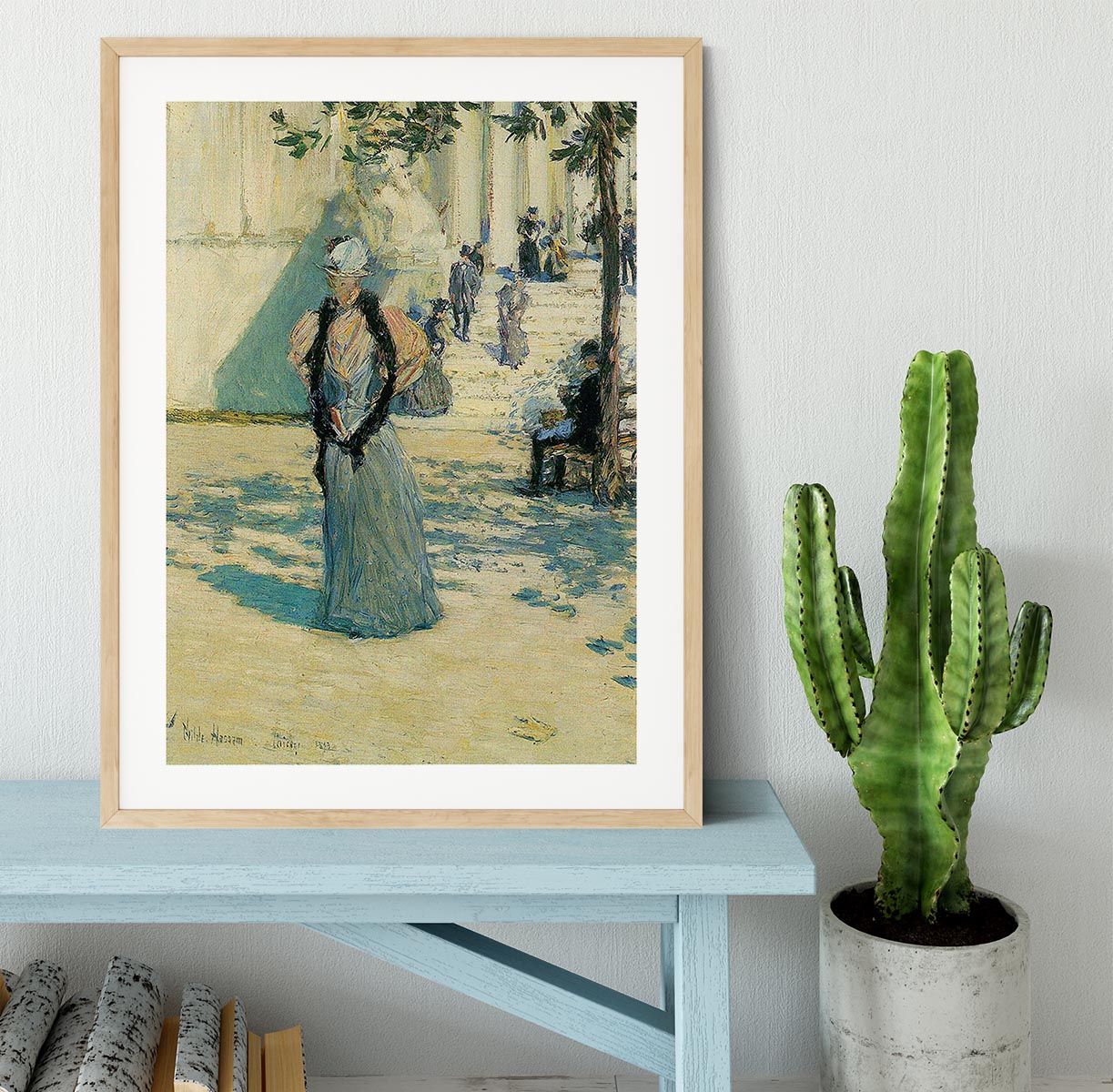 Characters in the sunlight by Hassam Framed Print - Canvas Art Rocks - 3