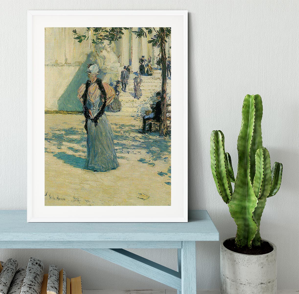 Characters in the sunlight by Hassam Framed Print - Canvas Art Rocks - 5