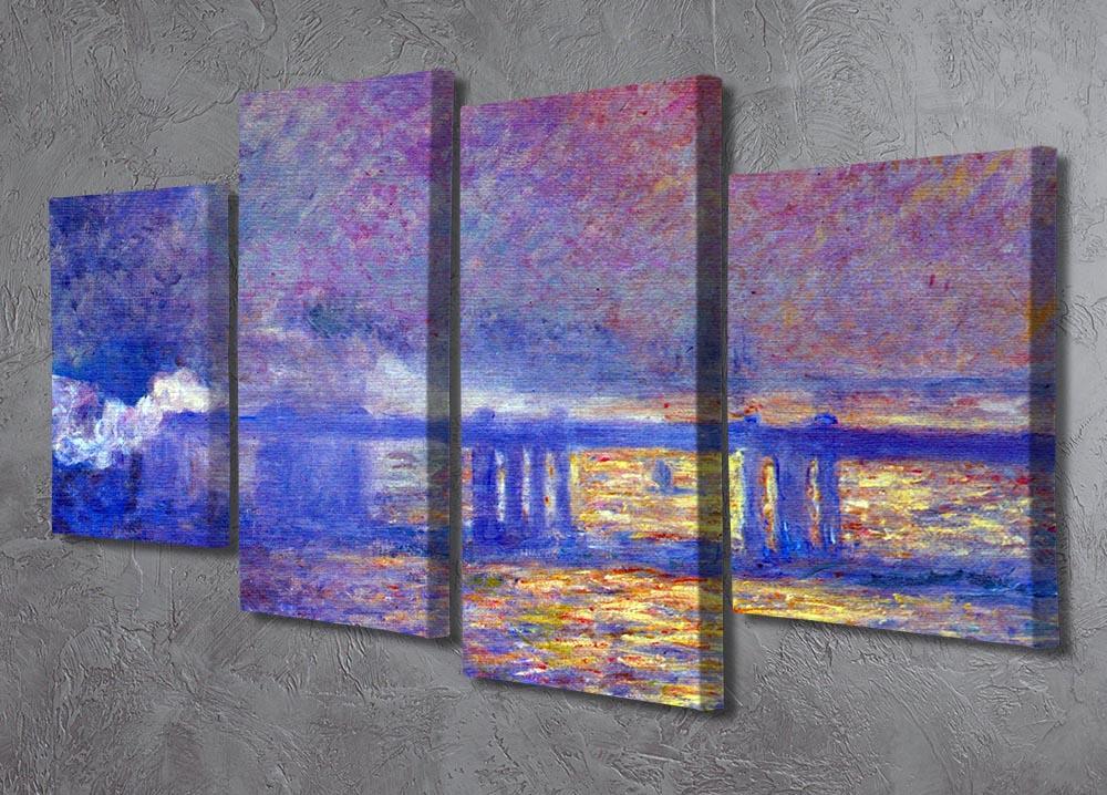 Charing cross bridge by Monet 4 Split Panel Canvas - Canvas Art Rocks - 2