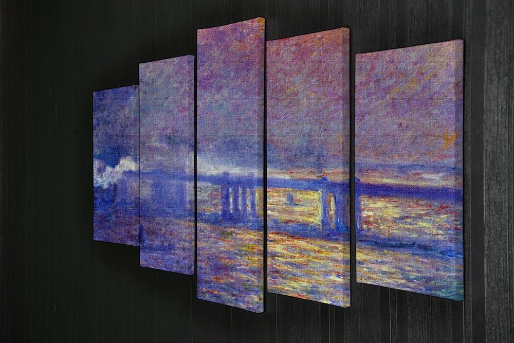 Charing cross bridge by Monet 5 Split Panel Canvas - Canvas Art Rocks - 2