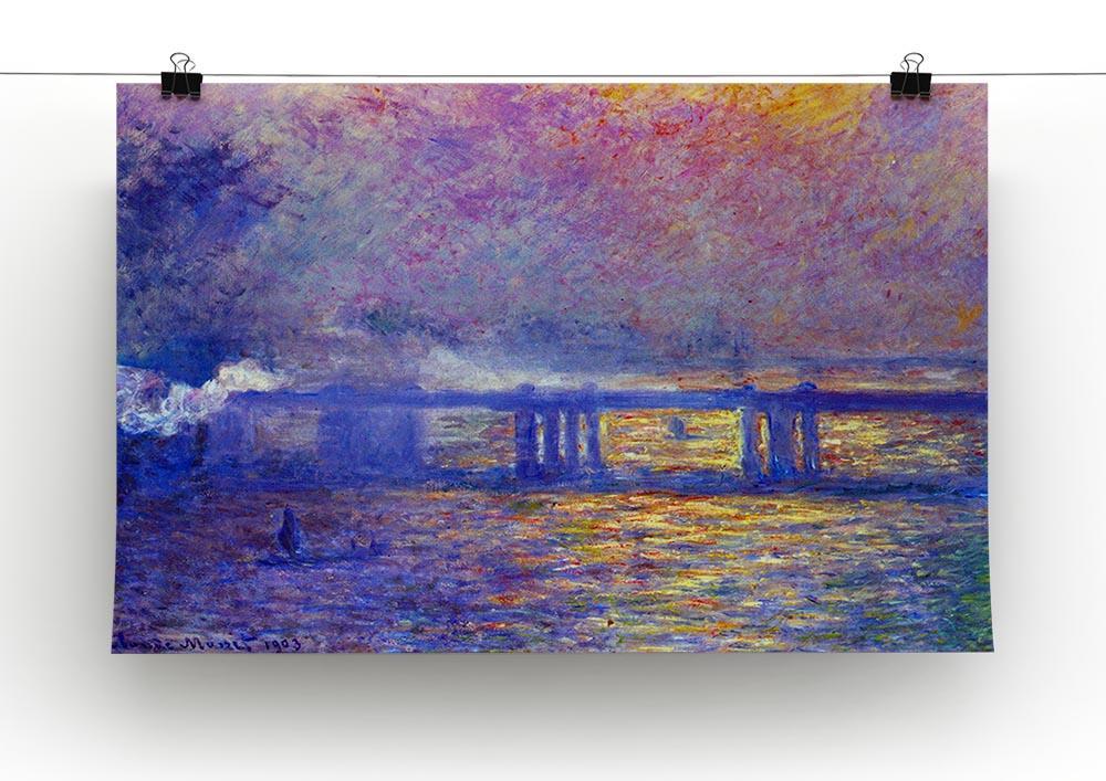 Charing cross bridge by Monet Canvas Print & Poster - Canvas Art Rocks - 2