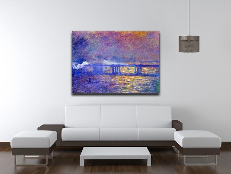 Charing cross bridge by Monet Canvas Print & Poster - Canvas Art Rocks - 4