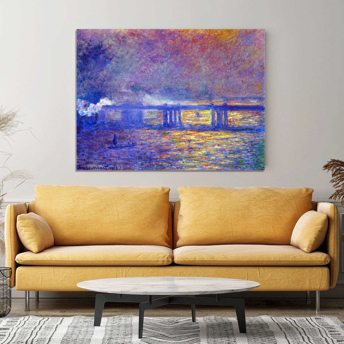 Charing cross bridge by Monet Canvas Print or Poster - Canvas Art Rocks - 4