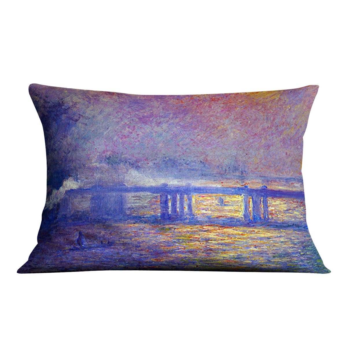 Charing cross bridge by Monet Throw Pillow