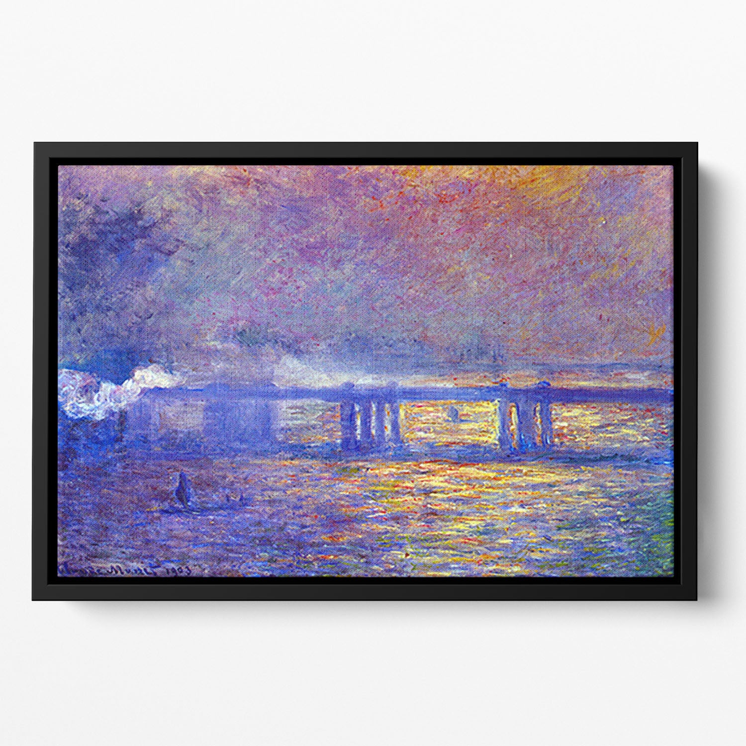 Charing cross bridge by Monet Floating Framed Canvas