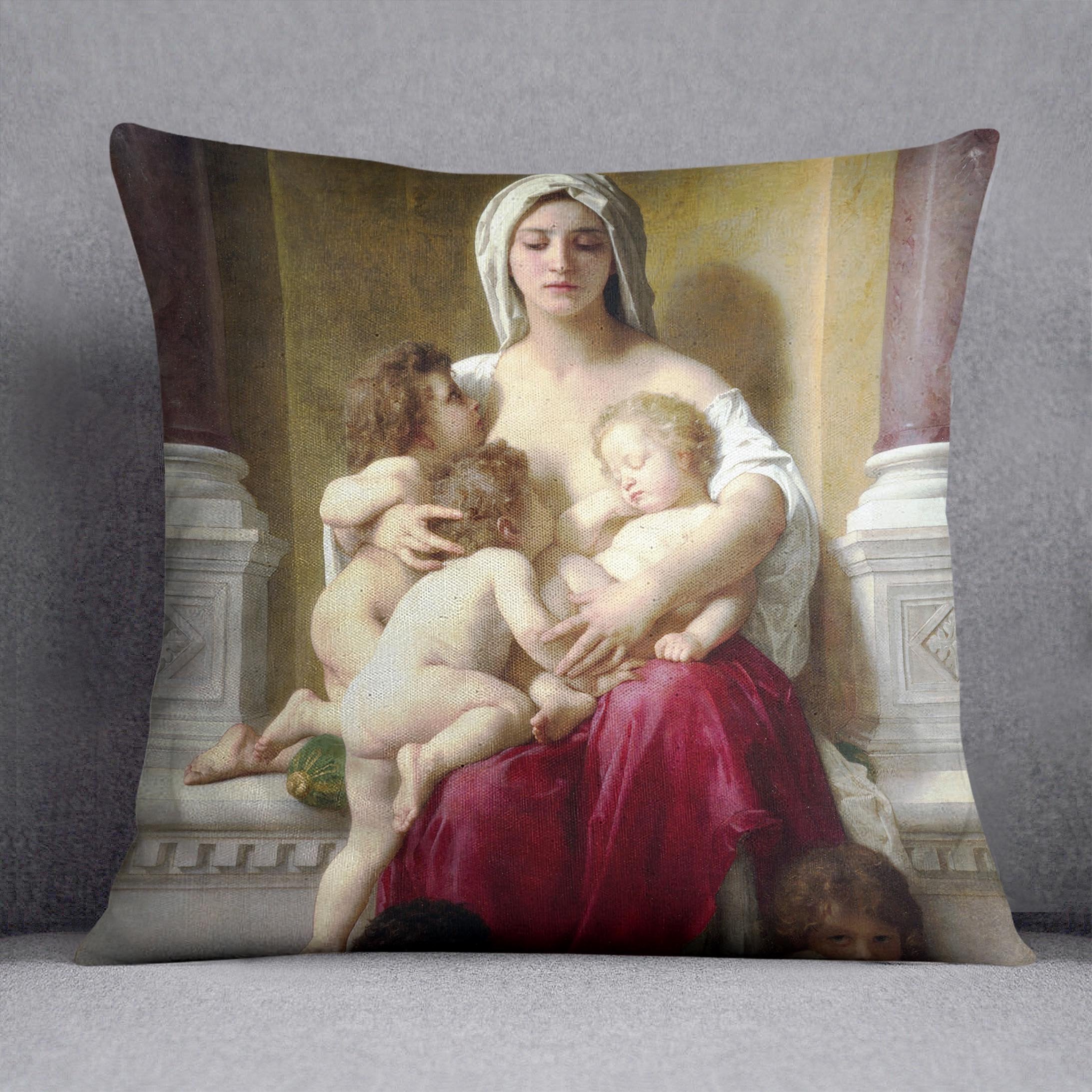 Charity By Bouguereau Throw Pillow
