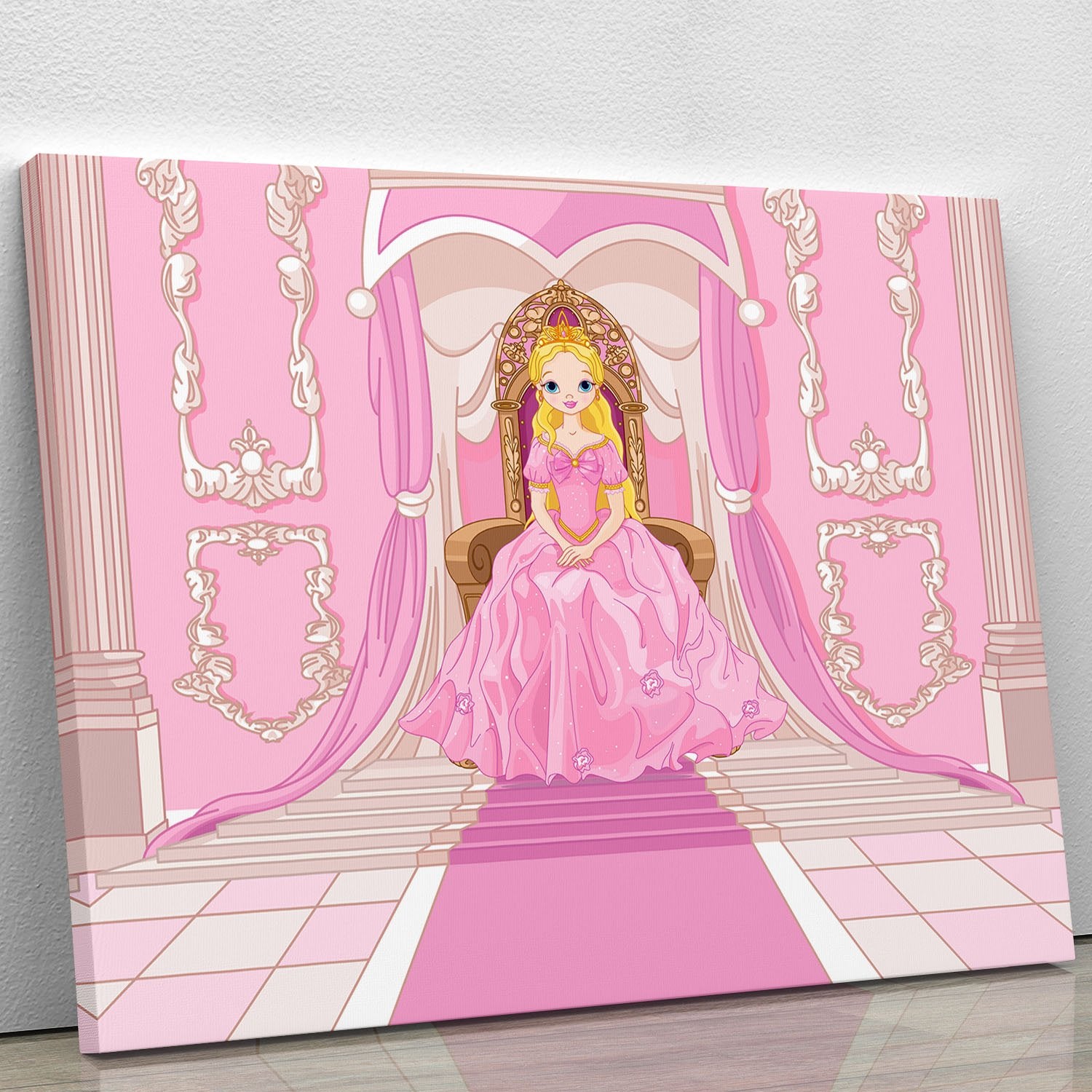 Charming Princess sits on a throne Canvas Print or Poster