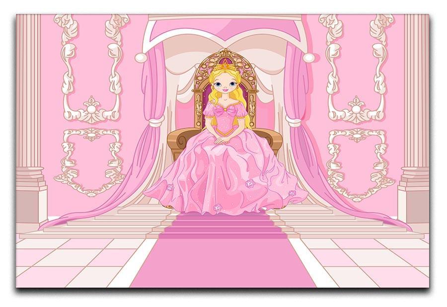Charming Princess sits on a throne Canvas Print or Poster  - Canvas Art Rocks - 1