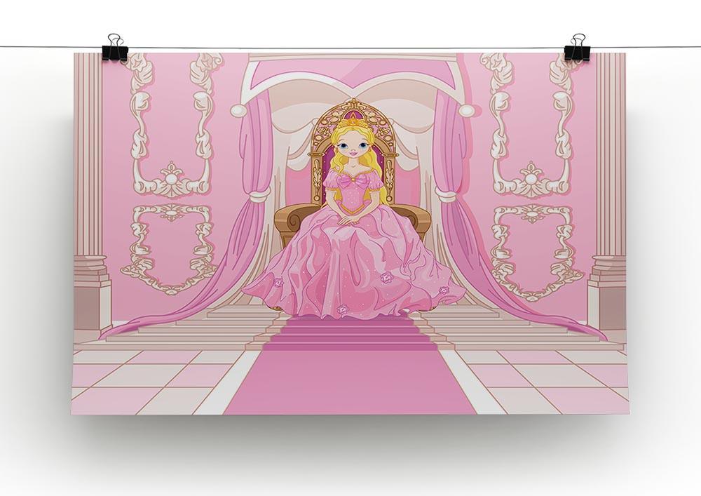 Charming Princess sits on a throne Canvas Print or Poster - Canvas Art Rocks - 2