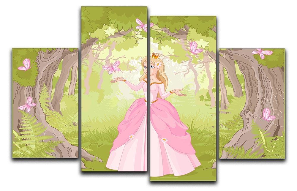 Charming princess a fantastic wood 4 Split Panel Canvas  - Canvas Art Rocks - 1