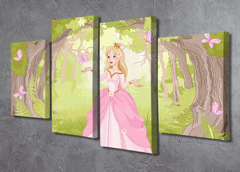 Charming princess a fantastic wood 4 Split Panel Canvas - Canvas Art Rocks - 2