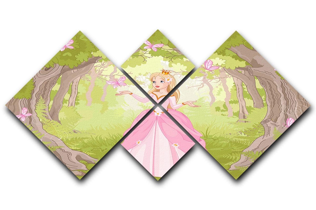 Charming princess a fantastic wood 4 Square Multi Panel Canvas  - Canvas Art Rocks - 1