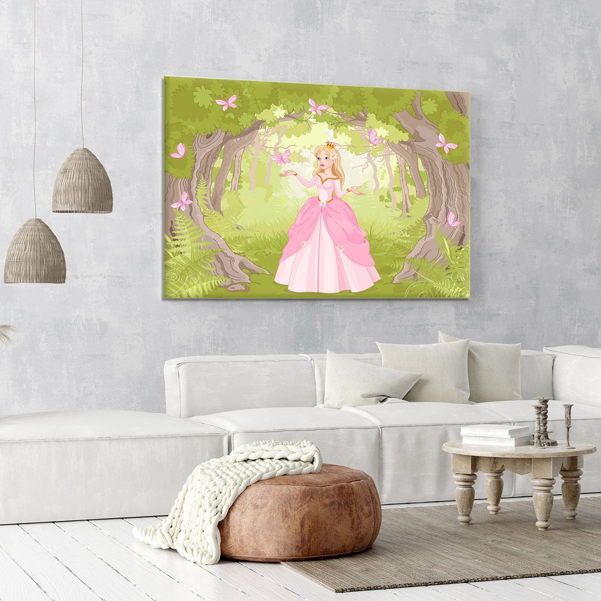 Charming princess a fantastic wood Canvas Print or Poster