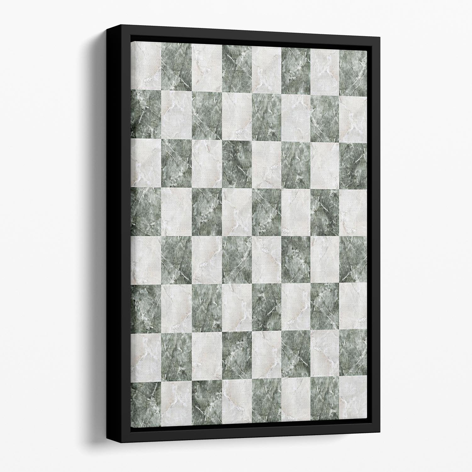 Checkered tiles seamless Floating Framed Canvas - Canvas Art Rocks - 1