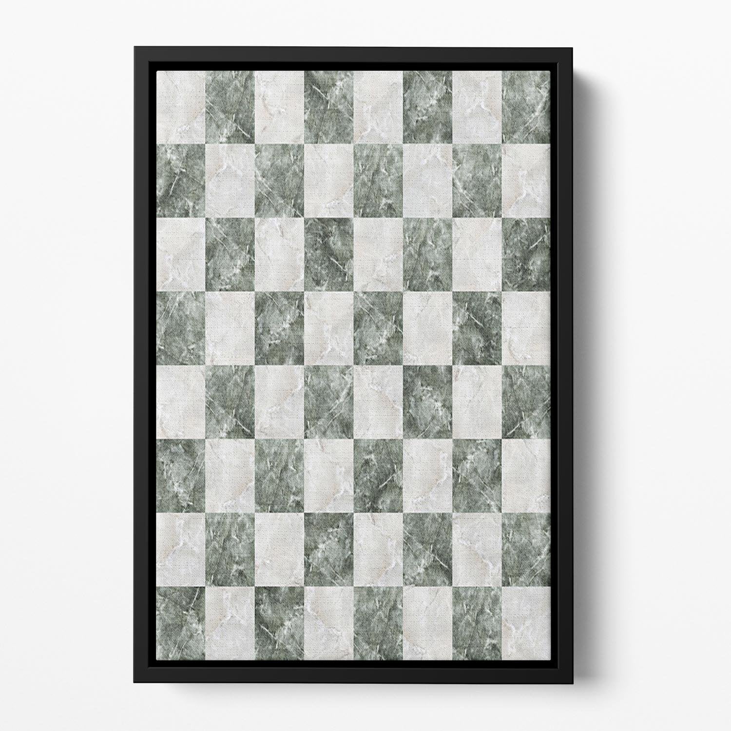 Checkered tiles seamless Floating Framed Canvas - Canvas Art Rocks - 2