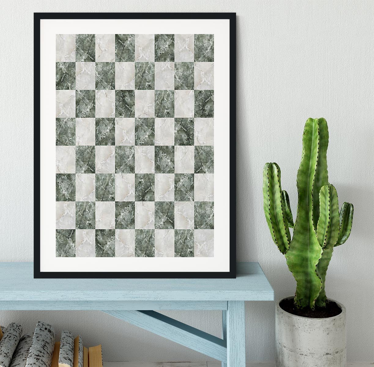 Checkered tiles seamless Framed Print - Canvas Art Rocks - 1