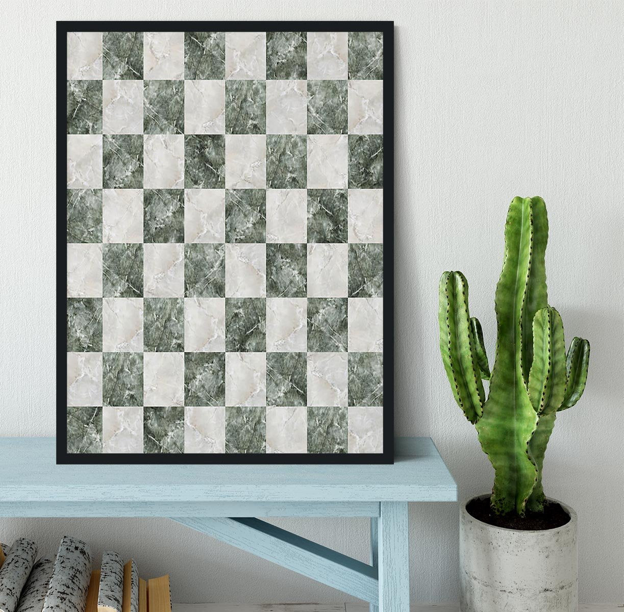 Checkered tiles seamless Framed Print - Canvas Art Rocks - 2