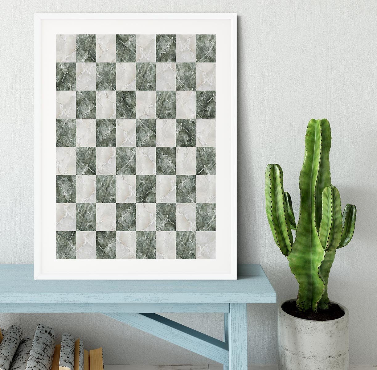 Checkered tiles seamless Framed Print - Canvas Art Rocks - 5