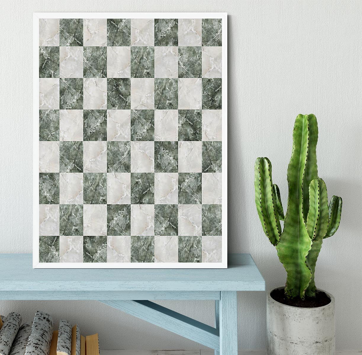 Checkered tiles seamless Framed Print - Canvas Art Rocks -6