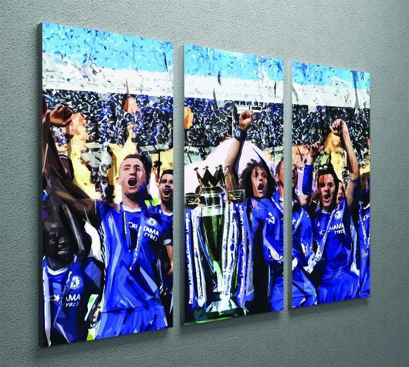 Chelsea FC Premier League Winners 2017 3 Split Panel Canvas Print - Canvas Art Rocks - 2