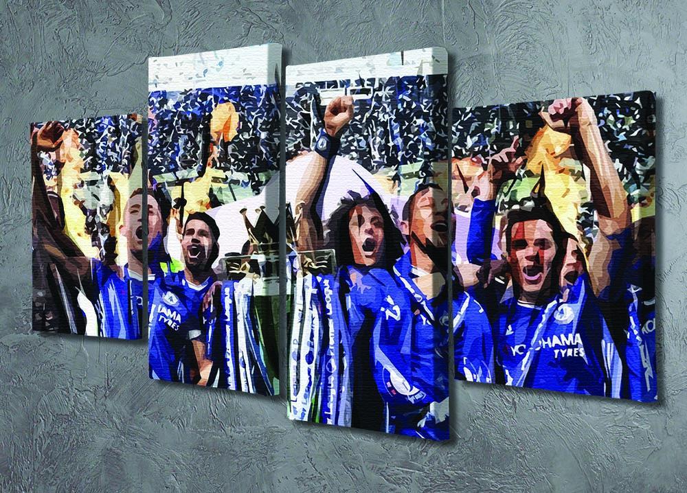 Chelsea FC Premier League Winners 2017 4 Split Panel Canvas - Canvas Art Rocks - 2