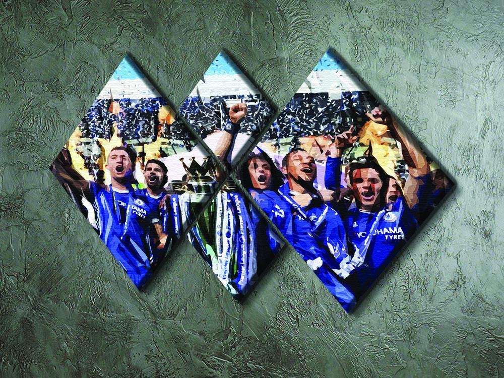 Chelsea FC Premier League Winners 2017 4 Square Multi Panel Canvas - Canvas Art Rocks - 2