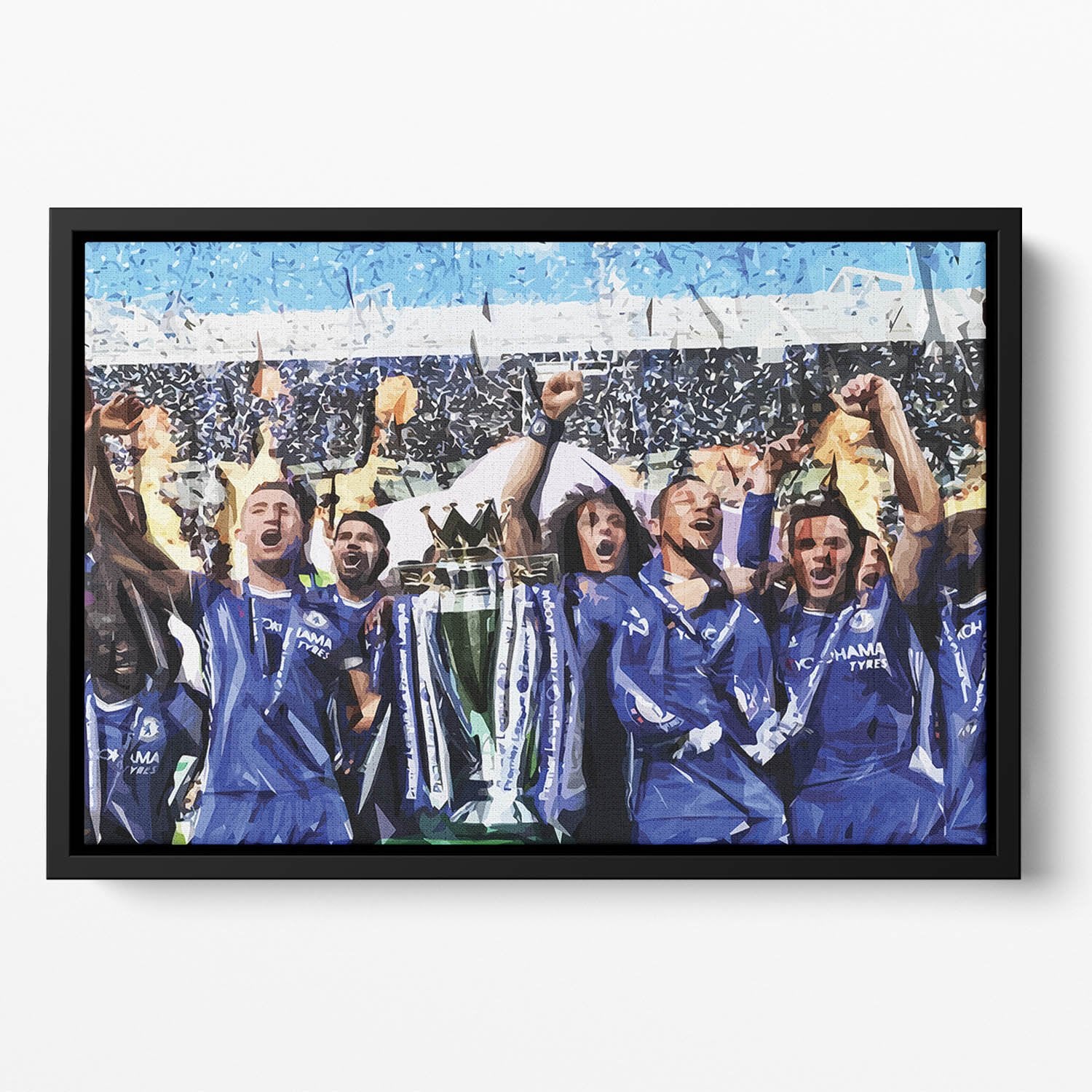 Chelsea FC Premier League Winners 2017 Floating Framed Canvas