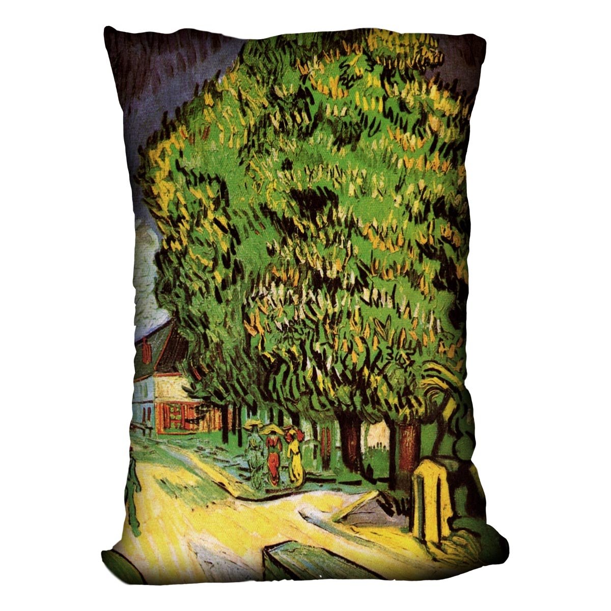 Chestnut Trees in Blossom by Van Gogh Throw Pillow