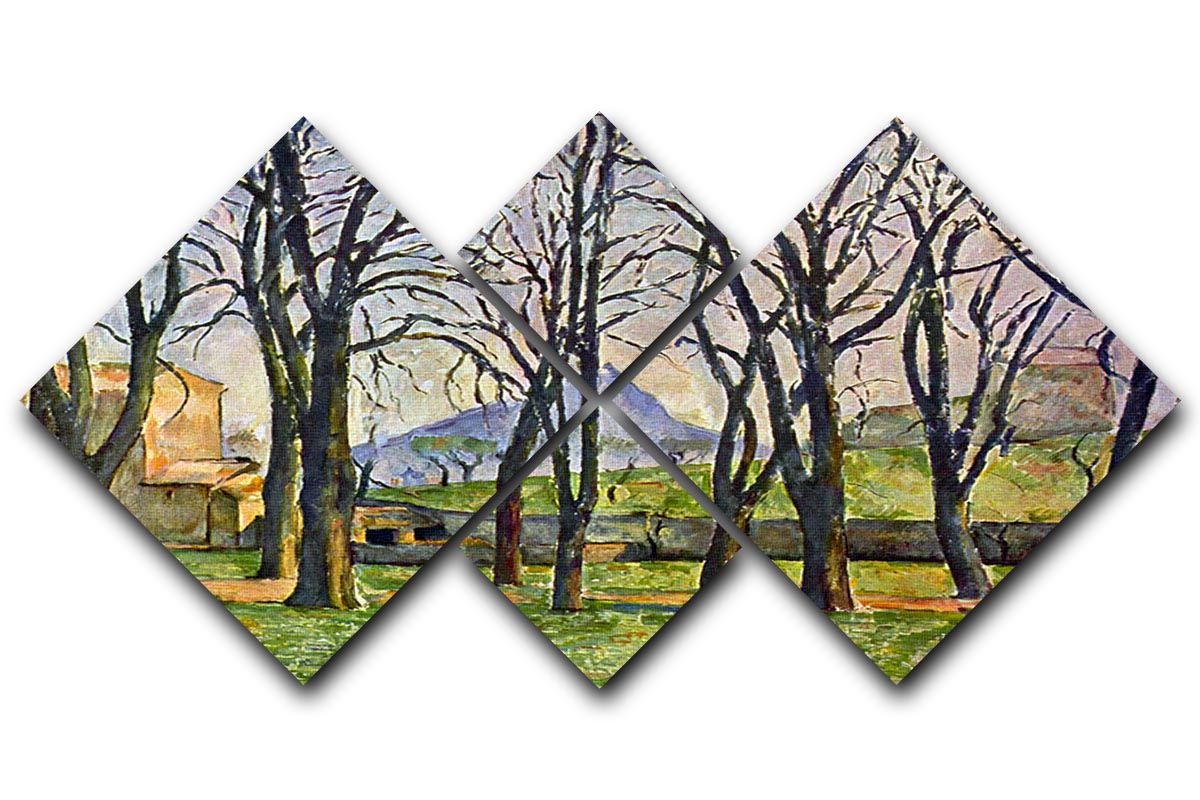 Chestnut Trees in Jas de Bouffan by Cezanne 4 Square Multi Panel Canvas - Canvas Art Rocks - 1
